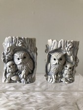 Vintage 1980 Mikes Mold  J.C. Owl People Mother Figurine/Statue Set picture