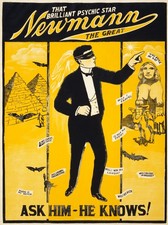 Vintage Newman the Psychic 1928 Halloween  Art Poster picture