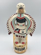 Vtg 1970 Ezra Brooks Native American Decanter 24K Gold Indian Ceremonial Empty picture