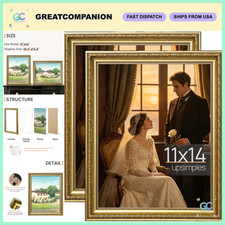 Vintage 11x14 Picture Frame Set - Antique Gold, 2 Pack, Elegant Home Decor picture
