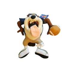 Vintage 1999 Tasmanian Devil Football Plush Looney Tunes Taz Stuffed Navy & Gold picture
