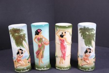 Set of 4 Tommy Bahama Hawaiian Themed Hula Tiki Mug Set picture
