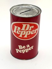 Vintage 1970s Dr Pepper Be a Pepper Metal Coin Bank J.L. Clark Made USA picture