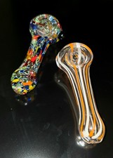 4” Hand Blown Borosilicate Glass Pipes, Bong Pipe 45 Grams picture