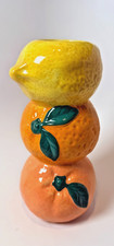Stacked Citrus Fruit Vase Maximalist Cute Kitsch Retro Lemon Orange Grapefruit picture