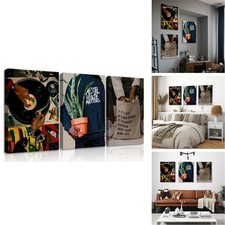 AAWYXEEW 3 Pcs Black Men Canvas Wall Art Fashion African American Black Man picture