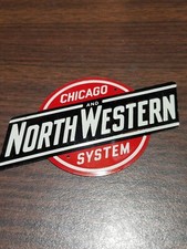 Chicago and North Western System metal placard picture