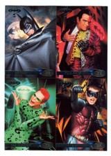 Vintage 1995 BATMAN FOREVER 4 Uncut Trading Cards PROMO Sheet 95 FLEER ULTRA picture