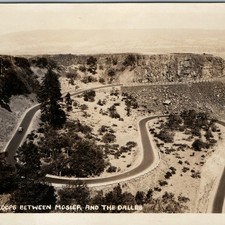 c1920s Mosier to The Dalles, OR Rowena Loops RPPC Postcard Columbia River Hwy picture