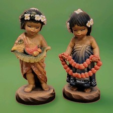 Anri Ferrandiz Artist Proof Hawaiian Lei Harvest Fruit Pair Figurine Very Rare picture