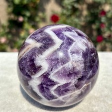 1.5LB Large Natural beautiful Dream Amethyst Quartz Crystal Sphere Ball Healing picture