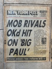 RARE Mafia Boss Paul Castellano 12/18/1985 New York Post “Mob Rivals” Newspaper picture