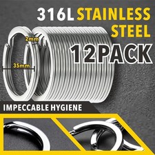 30PCS Key Rings Stainless Steel Assortment Heavy Duty Split Key Ring Loops picture