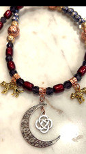 Evil Eye Moon  Energy Leopard Spirit Animal Celtic Knot Protection Necklace G18 picture