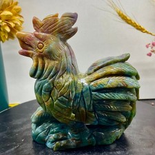 3.81LB Natural Amazonite Carving chicken Hand Carved Crystal Healing Decor picture