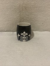 2011 Starbucks Etched Mermaid Siren Black Barrel 14oz Coffee Tea Mug  picture