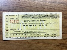 Vintage Rare 1917 Barnum & Bailey Complementary Ticket Sept 21 1917 picture