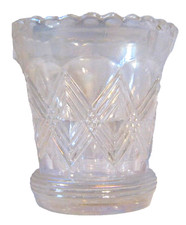 Imperial Glass White Carnival Triple Diamonds Banded Toothpick Holder #42622 G picture