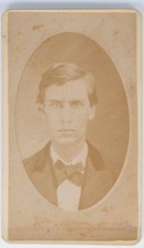 Antique CDV Cline Charles Smith Young Man Bow Tie Suit Lincoln picture
