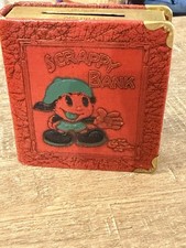 Vintage Scrappy Red Zell Bank With Key 1935 picture