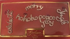GORHAM Silver Ornaments Christmas Words Satin Hanger New See Pics Wear On Back picture