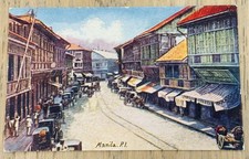 Escolta Street Manila Philippine Islands c1915 Antique VTG UNPOSTED Postcard picture
