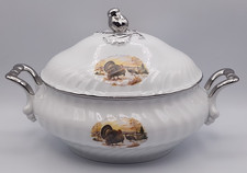 Turkey Motif Pattern Oval Tureen with Lid Kaiser Porcelain W. Germany ca 10 Cups picture