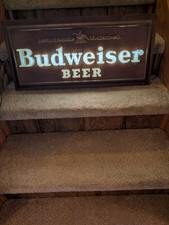 BUDWEISER BEER 1950s LIGHT UP SIGN Fluorescent Advertising Raymond N Price & Co picture