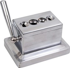 Quad Table Cigar Cutter, Brushed Finish, Fits 52 & 60 Ring Gauge picture