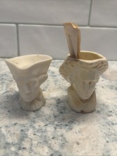 Pair 1939 1940 NY World's Fair American Potter Homer Laughlin Mini Toby Mugs Lot picture