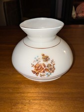 Vintage Hurricane Lamp Shade Milk Glass Floral 6