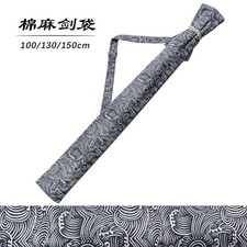 Cotton Linen Japanese Samurai Sword Bag Sack Katana Case Waves Pattern 70~200cm picture