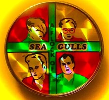 A FLOCK OF SEAGULLS Pin Vintage 80s New Wave band Pin PRISM Pinback Button Badge picture