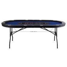 Uimoso 10-Player Oval Foldable Poker Table for Casino Games, 84