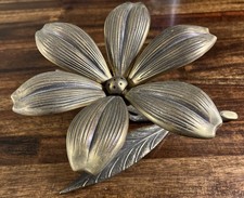 Vintage 50's 60's solid Brass Flower Ashtray With Removable Petals SEE NOTES picture