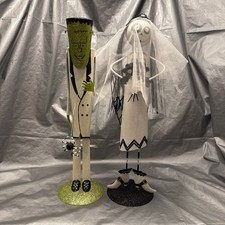 Pier 1 One VTG FRANKENSTEIN GROOM, BRIDE Of, LOT OF 2 Glittr Figurine Decor EUC picture