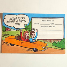 Scenic South Card Co. Hello Folks Having a Swell Time Comic Travel Postcard picture