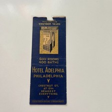 Hotel Adelphia 1941 Chestnut St Philadelphia Vintage Matchbook Cover TMB86-4 picture
