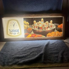 NEW 1979 ANHEUSER BUSH NATURAL LIGHT BEER LIGHT UP CLOCK SIGN 33.5” X 14” picture