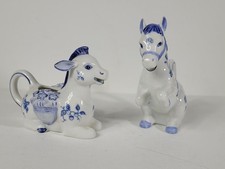 Vtg 1986 Franklin Mint Country Friends Horse & Donkey Creamer Lot Hallie Greer picture