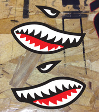 Flying Tigers Shark Teeth RC Vinyl Decal Sticker - 2 stickers Reverse facing set picture