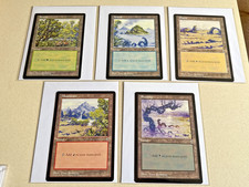 Magic The Gathering - Set of 5 Lands Jumbo Oversized - 6x9 Promo Card MTG 1997  picture