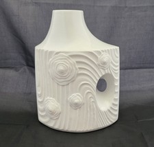Vtg Schumann Arzberg White Op Art Bisque Porcelain Vase MCM West Germany 1093/20 picture
