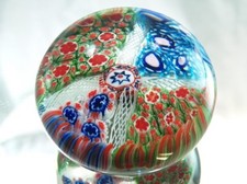 M Design Art Mouth Blown Rainbow Mix Millefiori Art Glass Paperweight PW-1135 picture