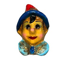 Venetian Pinocchio Mask Colorful Hand Painted Original Wall Art Venice Italy 9” picture