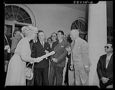 Photo:1940s White House Washington DC Group Greeting Conference Photo picture