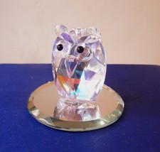 Rare Iris Arc Micro Owl AB 1994 Collector's Club Signed w/Display Mirror picture