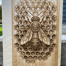  Bee Honeycomb laser, engraved art picture