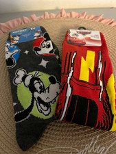 Disney Mickey Mouse & Goofy and Cars Lightning McQueen Adult Socks, Multicolor picture