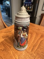 Vintage Albert Jac Thewalt Western Germany Pewter Lid Old Beer Stein..5L picture